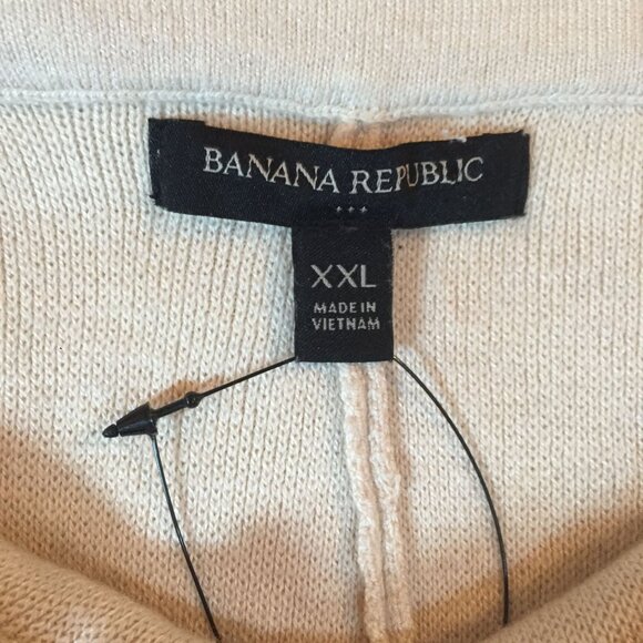 Banana Republic Womens XXL Faux Wrap Skirt Cream Knit  Elastic Waist Knee Length - Picture 3 of 11